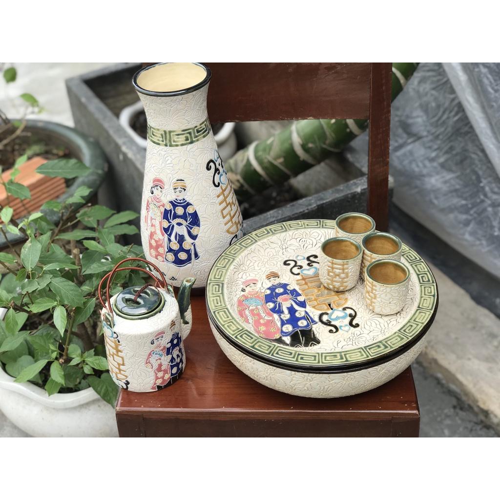 Bộ Trà Bách Hoa Gốm Sứ Thủ Công Nam Bộ