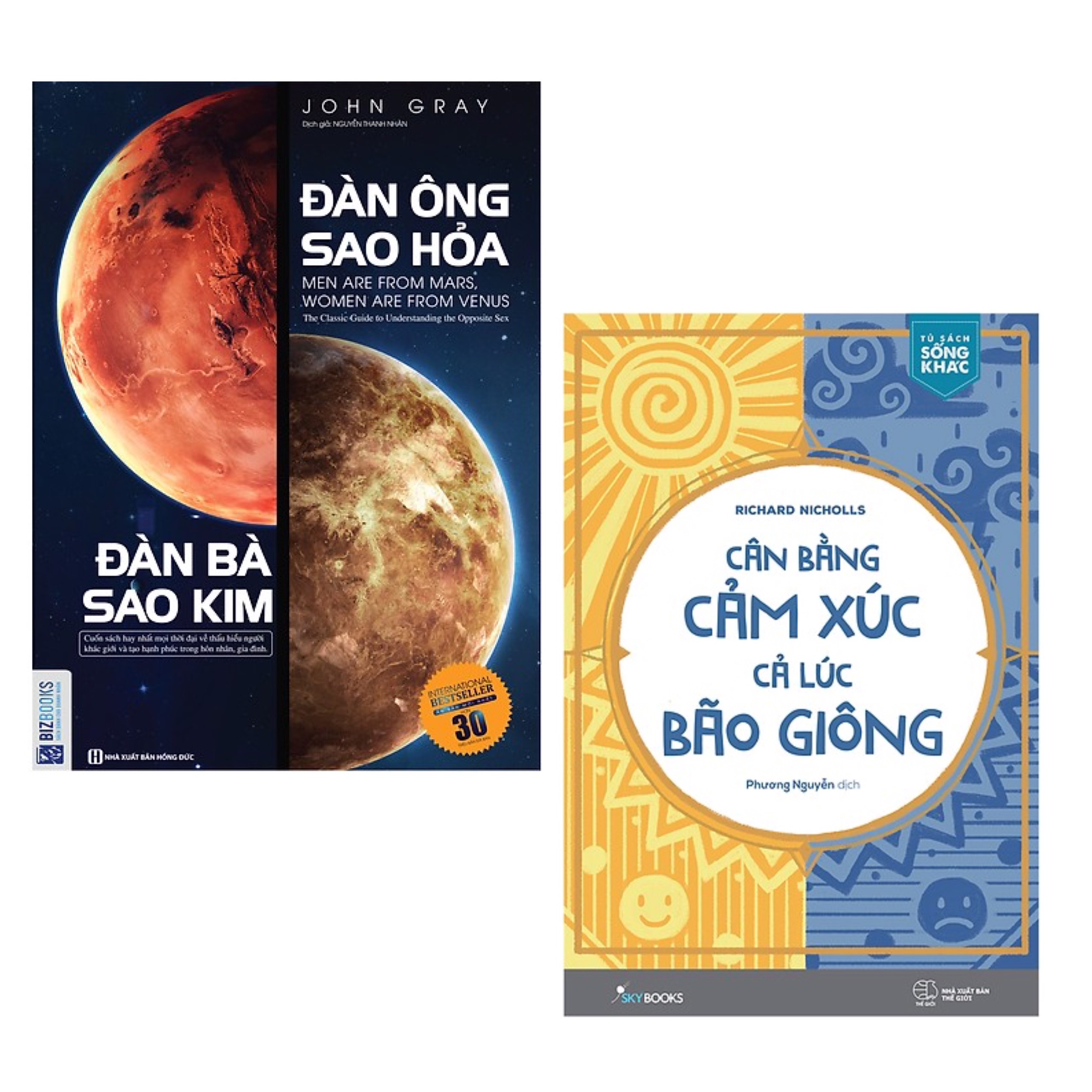 Combo Kĩ Năng Sống Bán Chạy Nhất Phù Hợp Cho Mọi Người Hiện Nay: Đàn Ông Sao Hỏa Đàn Bà Sao Kim + Cân Bằng Cảm Xúc, Cả Lúc Bão Giông ( Tặng Kèm Bookmark Green Life)