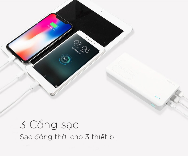 Pin Sạc Dự Phòng30.000mAh  Romoss Sense8  3 Cổng Sạc Vào,HÀNG CHÍNH HÃNG