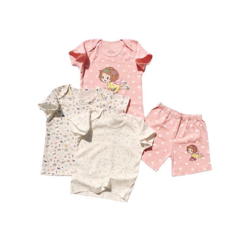 Bộ Đồ Thun Cotton Tay Ngắn Quần Ngắn Bé Sơ Sinh Gái BabyBean MẪU NGẪU NHIÊN (7kg-13kg