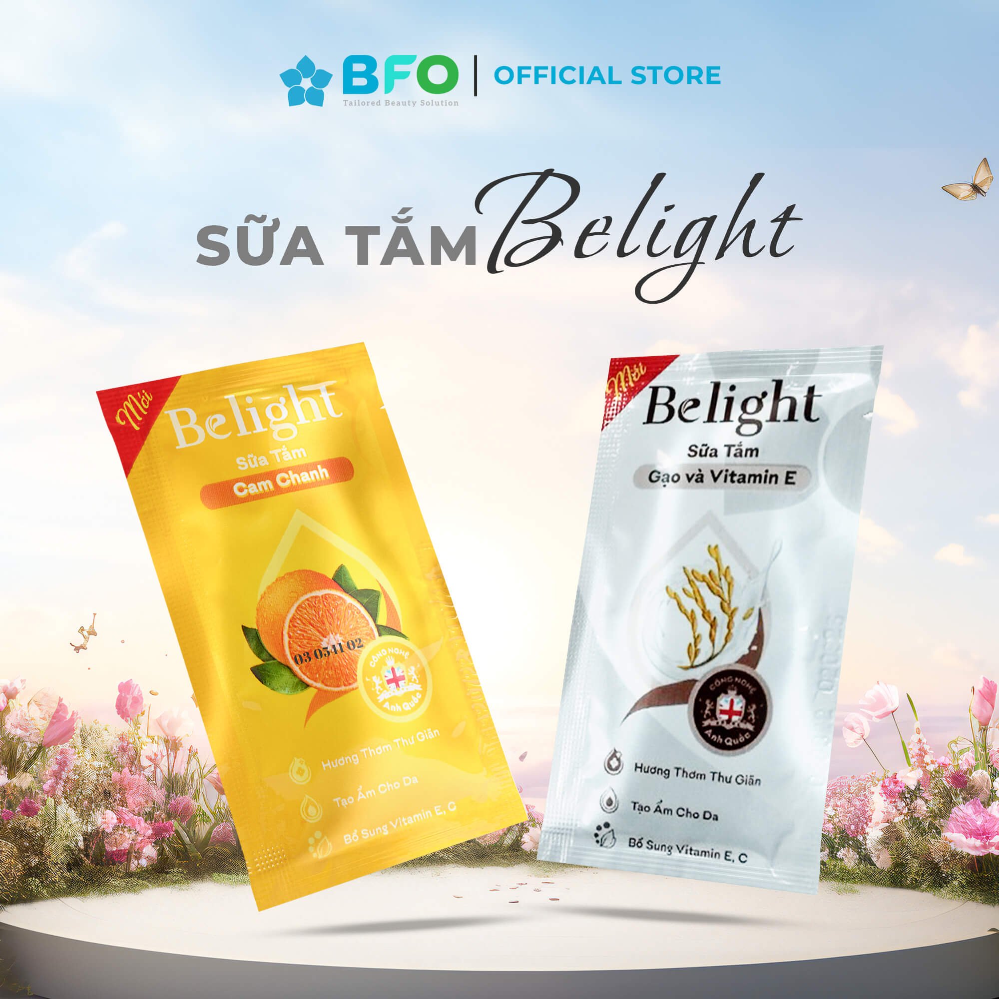 Dây Sữa Tắm Belight Tinh Dầu Thiên Nhiên Giúp Thư Giãn Lưu Hương 6ml (12 Túi)