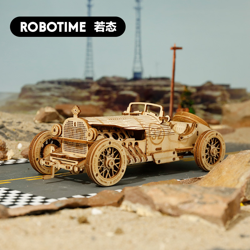 Đồ Chơi Mô Hình Gỗ 3D Lắp Ráp ROBOTIME Tàu Hơi Nước, Xe Đua, Xe Quân Dụng Chất Liệu Gỗ Cao Cấp An Toàn