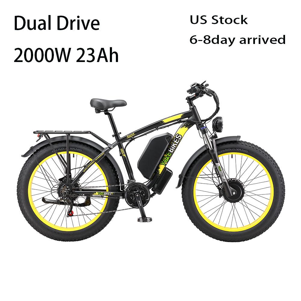 USA Kho 6-8 ngày đến Xe đạp điện 21 tốc độ Fat 26 * 4.0 Ổ đĩa kép 2000W23Ah Xe đạp địa hình leo núi để bán Color: 1000W17.5Ah