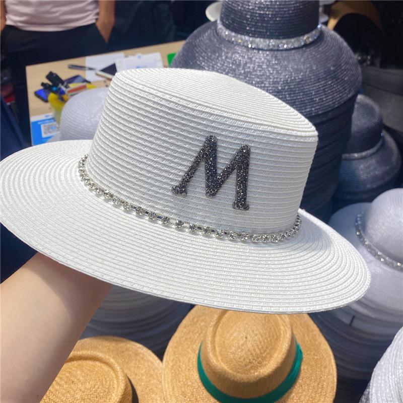 Hat Người Phụ Nữ Mùa Hè Mũ Rơm Pha Lê Tôn Tạo Chữ Lớn Rộng Vành Đi Biển Nón Gấp Gọn Chống Tia UV Nón
