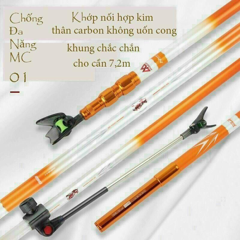 Gác cần săn hàng MC 20H bản Tím và Cam Chống cần carbon cao cấp chịu tải lớn Đồ Câu Việt Bắc