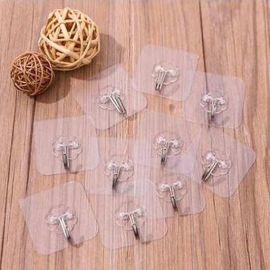 Combo 5 móc treo dán tường trong suốt Jiashi siêu dính chịu lực tốt treo đồ chắc chắn 6x6 cm MTD02