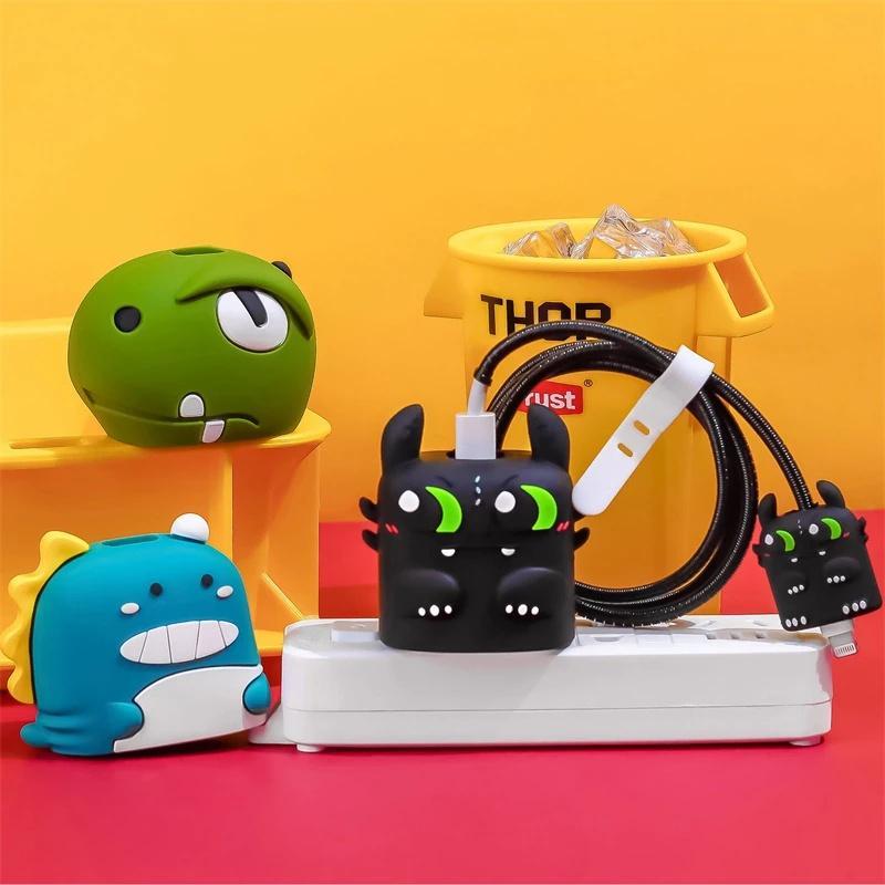 Phụ Kiện Bảo Vệ Dây Cáp Sạc Nhanh 18W / 20W Họa Tiết Hoạt Hình Dễ Thương Sự Bảo Vệ