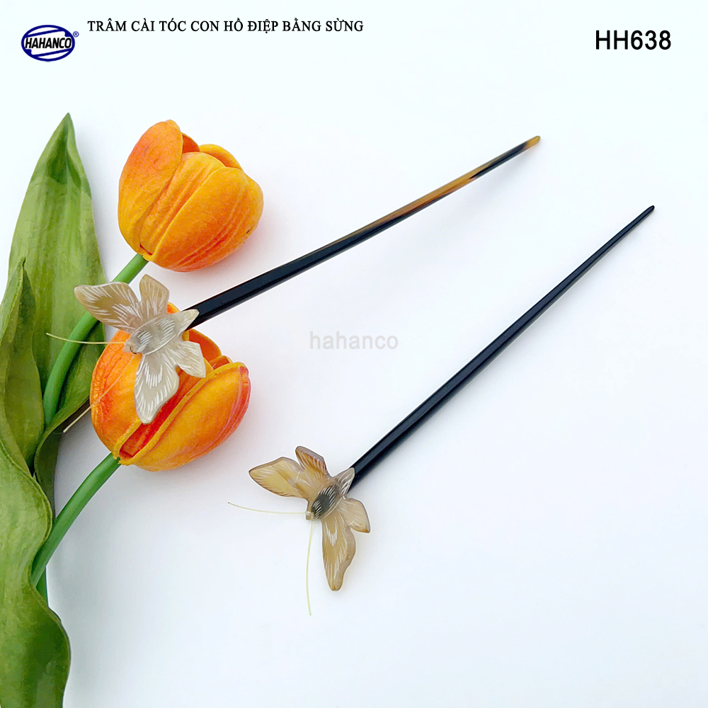 Trâm Cài Tóc Hồ Điệp Bằng Sừng HAHANCO Phụ Kiện Cài Tóc Cho Phái Nữ - HH638