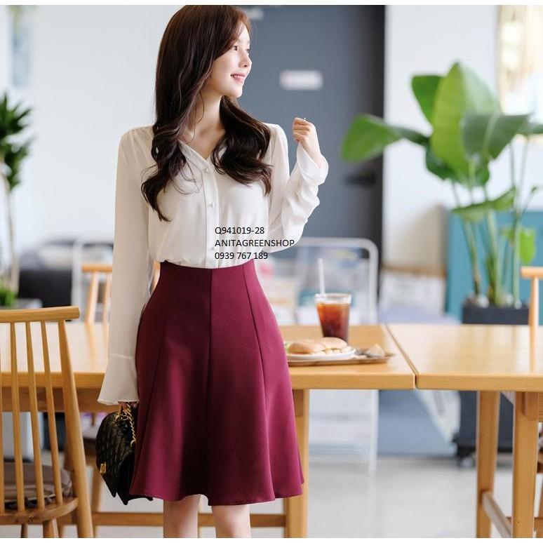 Q941019 CHÂN VÁY XÒE CHỮ A THIẾT KẾ
