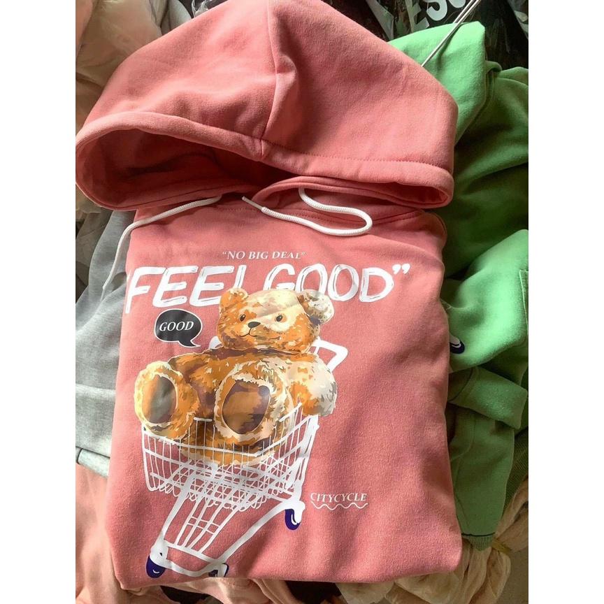 Áo hoodie nỉ ngoại nam nữ logo in gấu đi xe đẩy sản phẩm đươc may từ chất nỉ ngoại cao cấp mềm mịn, freesize từkg