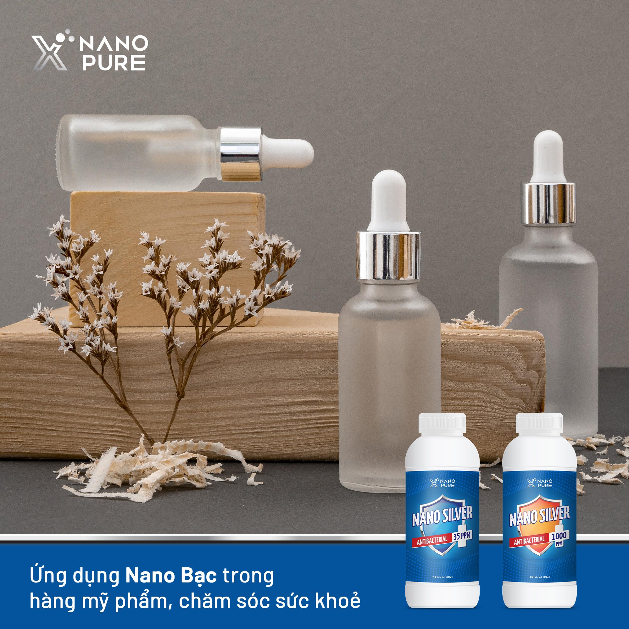 Dung Dịch Nano Xpure Nano Silver (Bạc) Antibacterial 35ppm 1L - Khử Mùi, Kháng Khuẩn, Làm Sạch Không Gian, Dụng Cụ Và Nội Thất