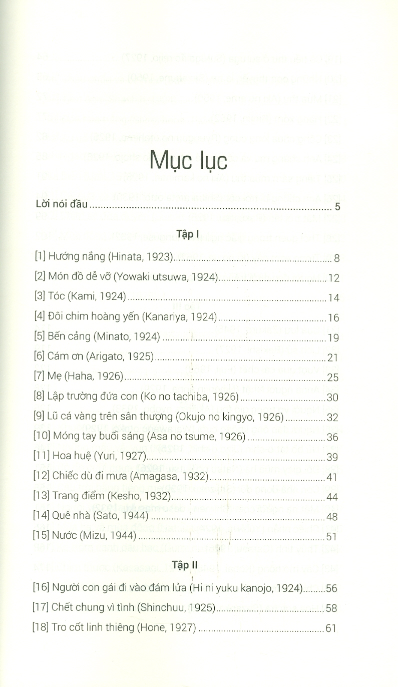Tuyển tập Kawabata - Truyện Ngắn Trong Lòng Bàn Tay
