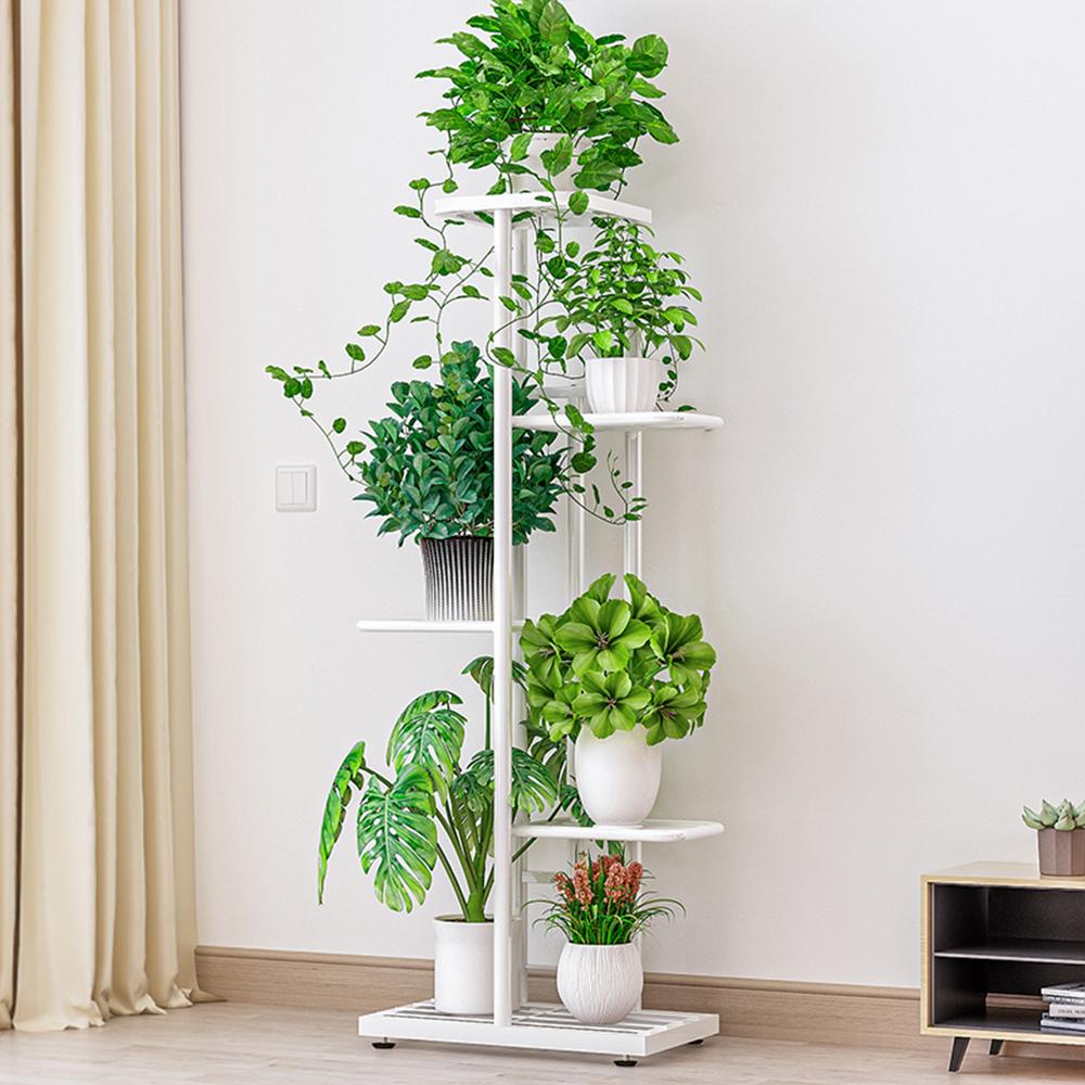 Kệ trưng bày cây cảnh, chậu hoa 5 tầng, bằng kim loại dày với lớp sơn chống gỉ,chịu được trọng lượng lớn
