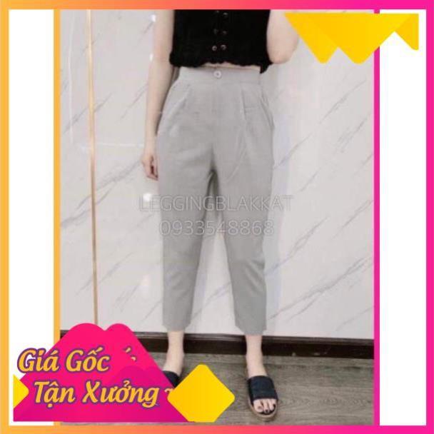 Quần baggy khuy trước chun sau khóa thật chất đũi nhẹ mát thời trang Banamo Fashion, baggy đũi khuy trước chun sau 821