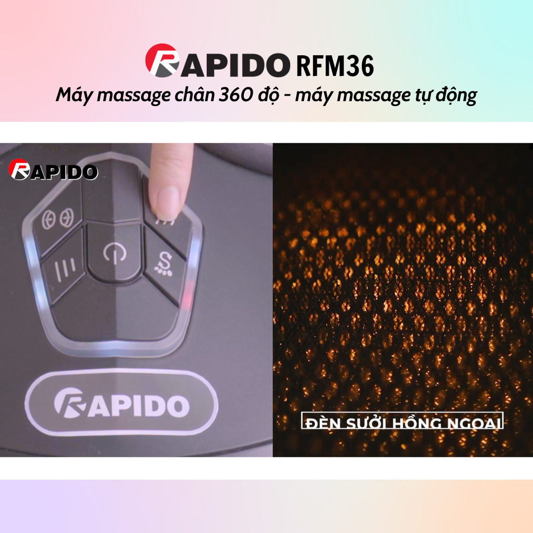 Máy massage chân 360 độ Rapido RFM36 - Hàng Chính Hãng - Bảo Hành 12 Tháng