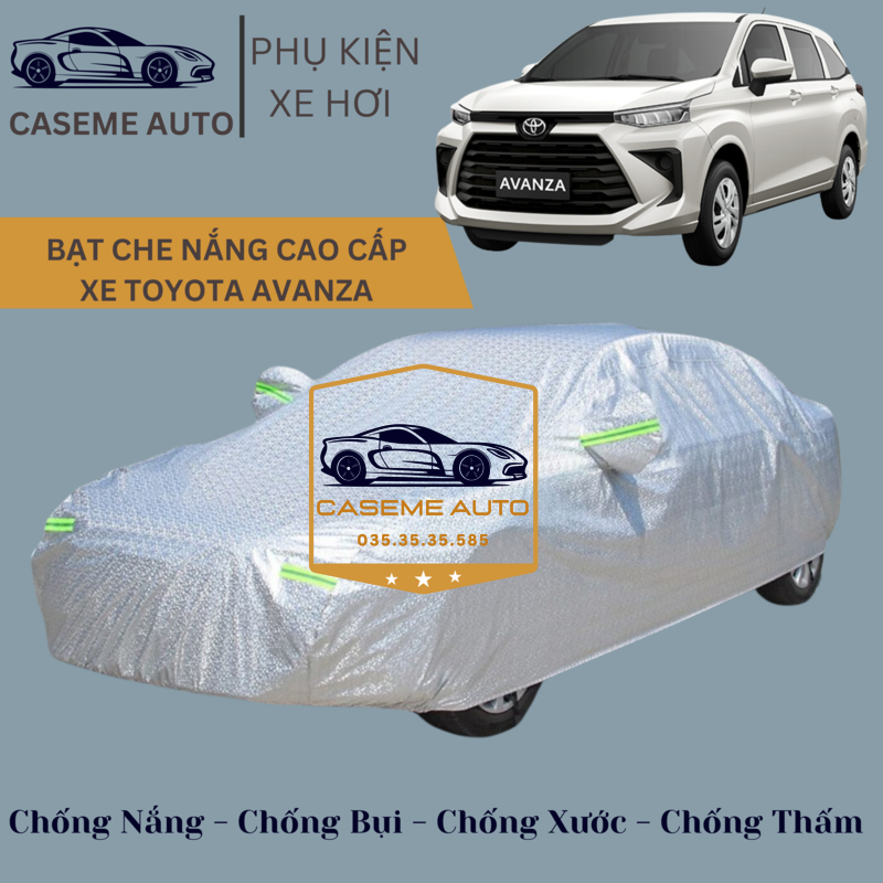 [TOYOTA AVANZA] Bạt phủ xe ô tô tráng nhôm cao cấp dành cho xe TOYOTA RAIZE , 3 lớp chống nóng, chống thấm, chống bụi - Hàng Chính Hãng