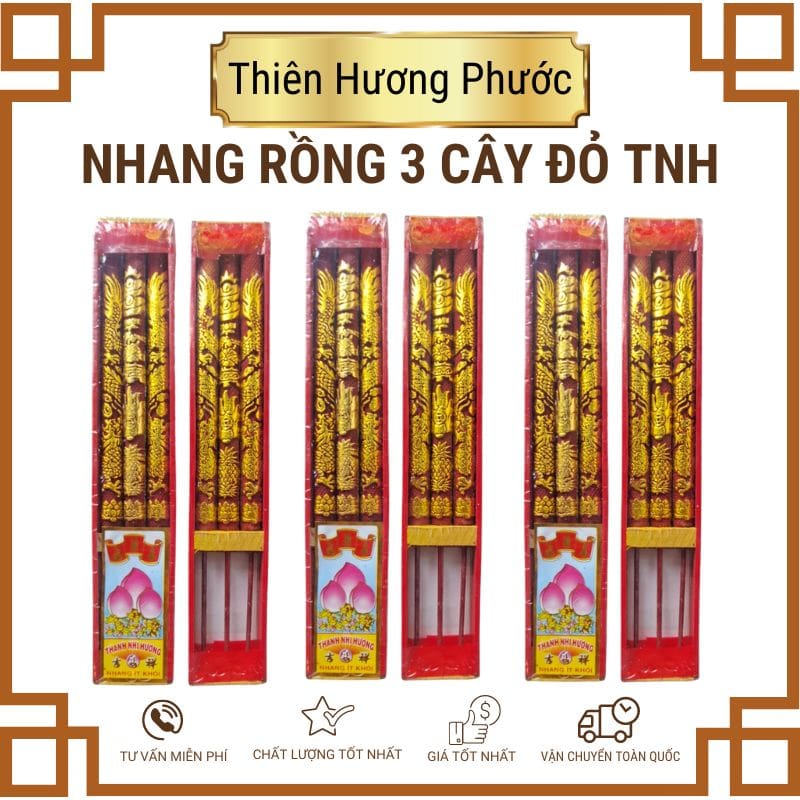 Nhang rồng 3 cây màu vàng TQ 40cm