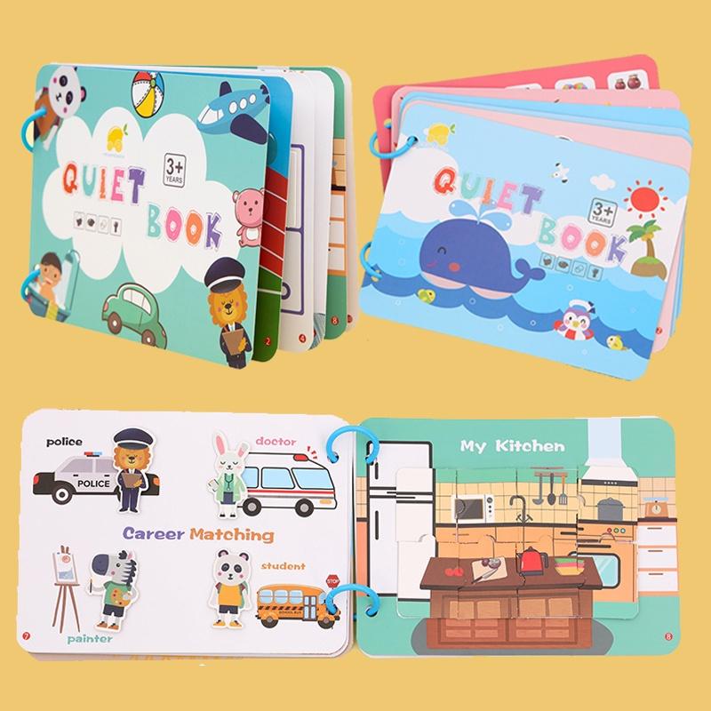 Học liệu Montessori Sách bóc dán QUIET BOOK nhiều chủ đề giúp bé thông minh, Đồ chơi giáo dục sớm