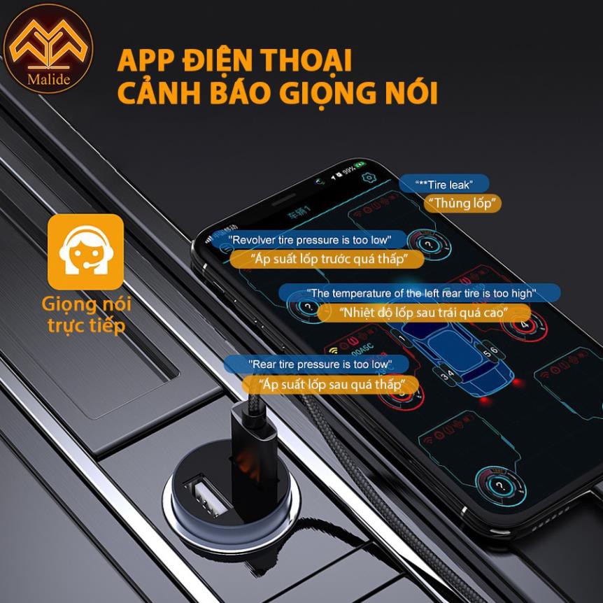Cảm Biến Áp Suất Lốp Van Ngoài + Màn Hình Hiển Thị Năng Lượng Mặt Trời Cảnh Báo Tiếng BIP Thông Minh