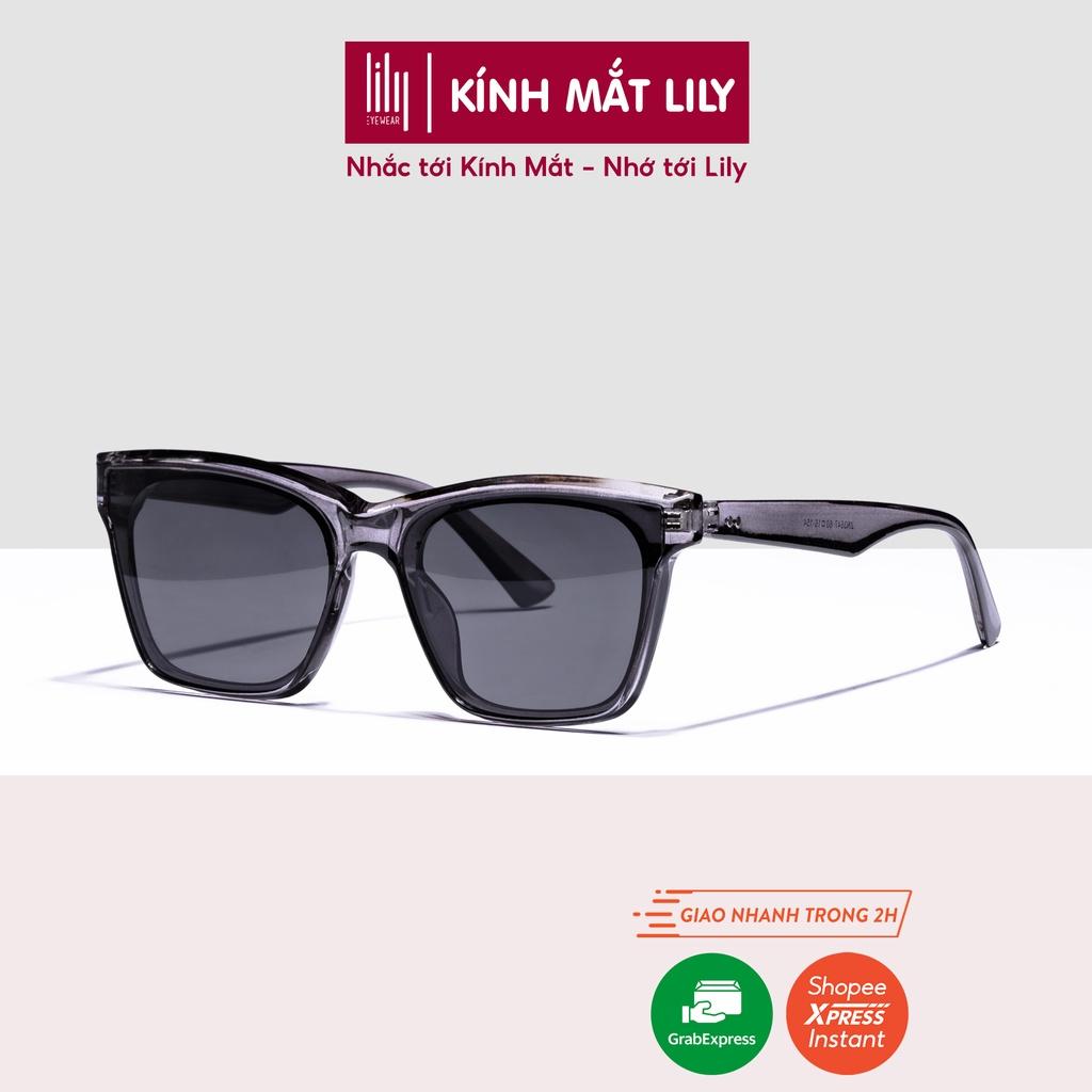 Kính mát nam nữ LILYEYEWEAR mắt vuông chống tia UV400 chống bụi đi đường bảo vệ mắt 3547