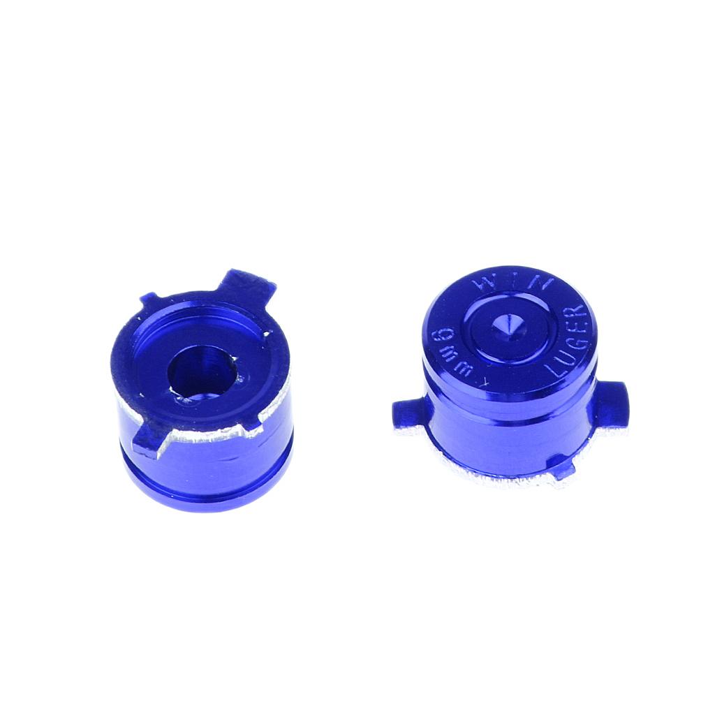 2Pieces Gamepad Metal ABXY Button + Analog Thumbsticks Joystick + Chrome D-pad for Sony PS4 DualShock Game Controller