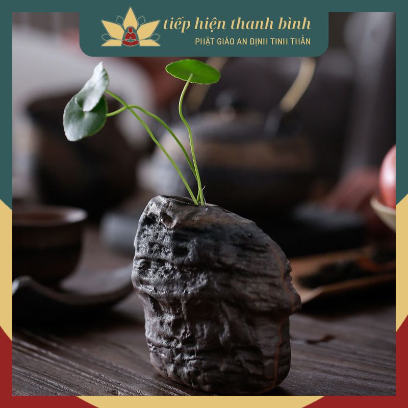 Bình Hoa Trang Trí Gốm Sa Thạch Giả Cổ Mộc Mạc