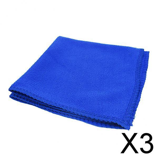 3xBlue Car Cleaning Cloth Microfiber Auto Detailing Towel