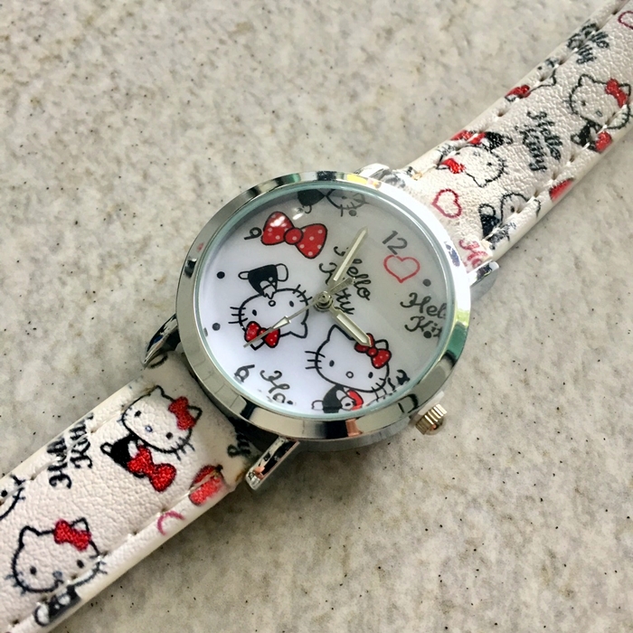 Đồng hồ trẻ em hình hello kitty cao cấp dành cho bé gái - kitty221trang2