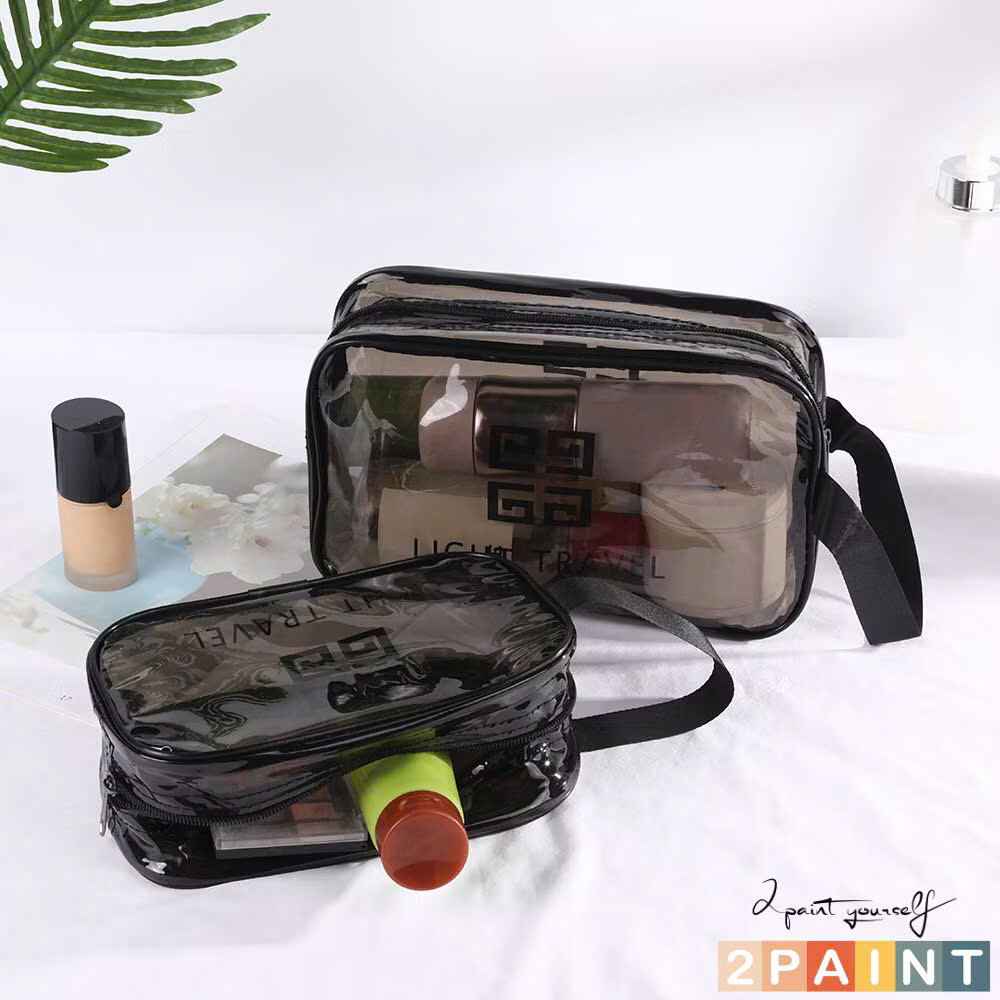 Set 3 túi trong suốt đựng mỹ phẩm du lịch, bộ 3 túi đựng đồ đa năng chống thấm nước