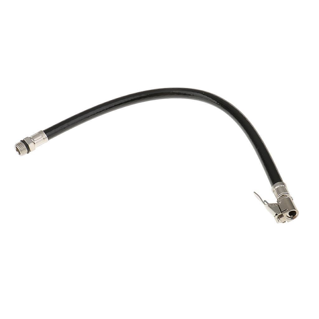 Motorcycle Car Tyre Air Pump Inflator 1/4" Rubber Air Pipe Hose & Zinc Valve