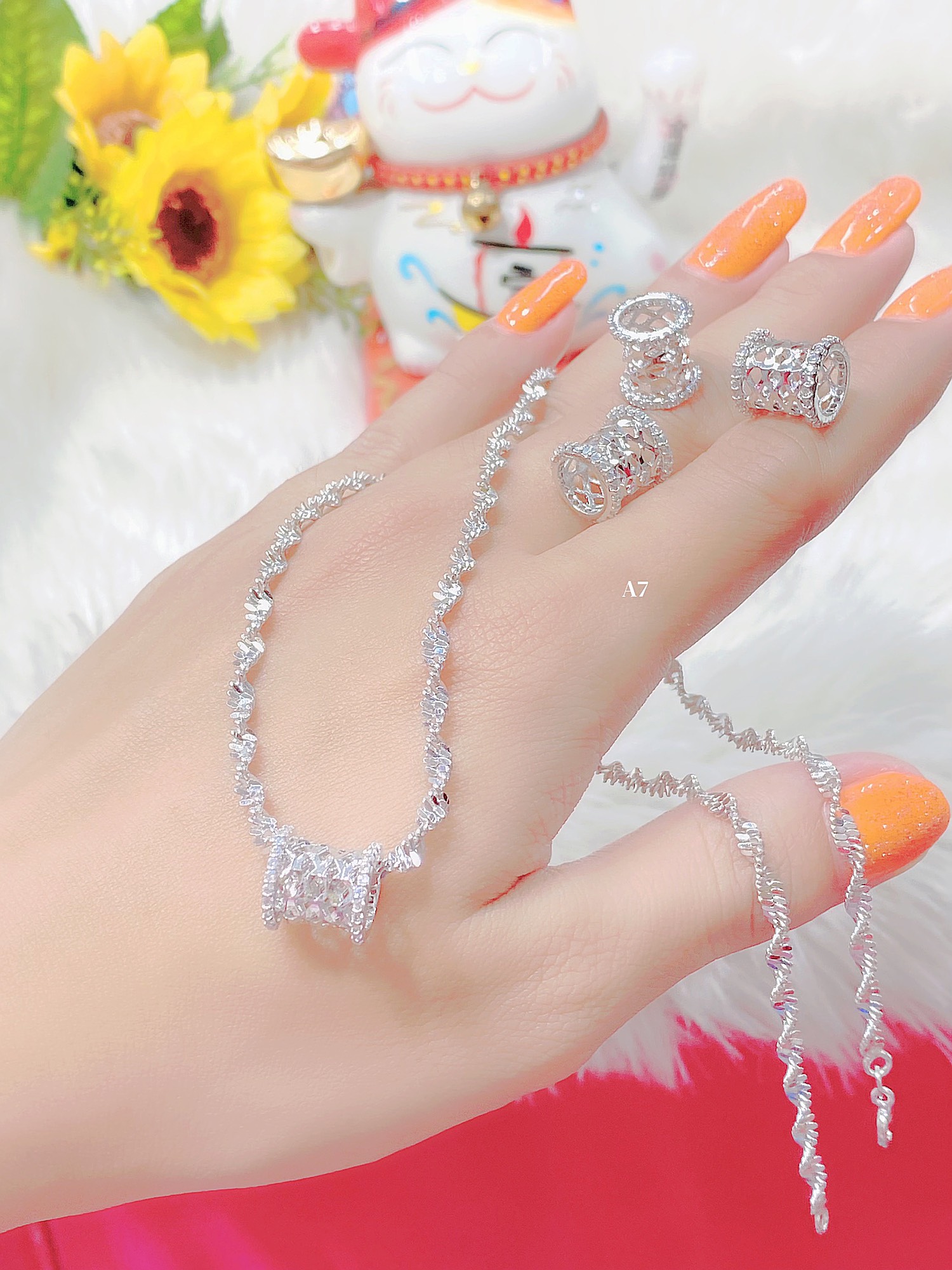 Dây chuyền mặt xoàn siêu xinh mạ bạch kim cao cấp H819