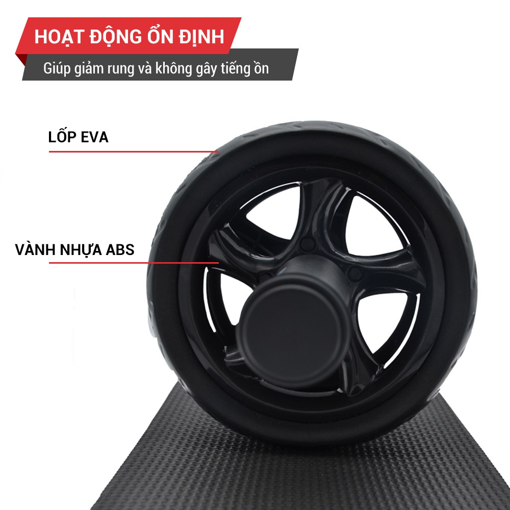 Con lăn tập bụng 2 bánh tặng kèm thảm GoodFit GF601AB