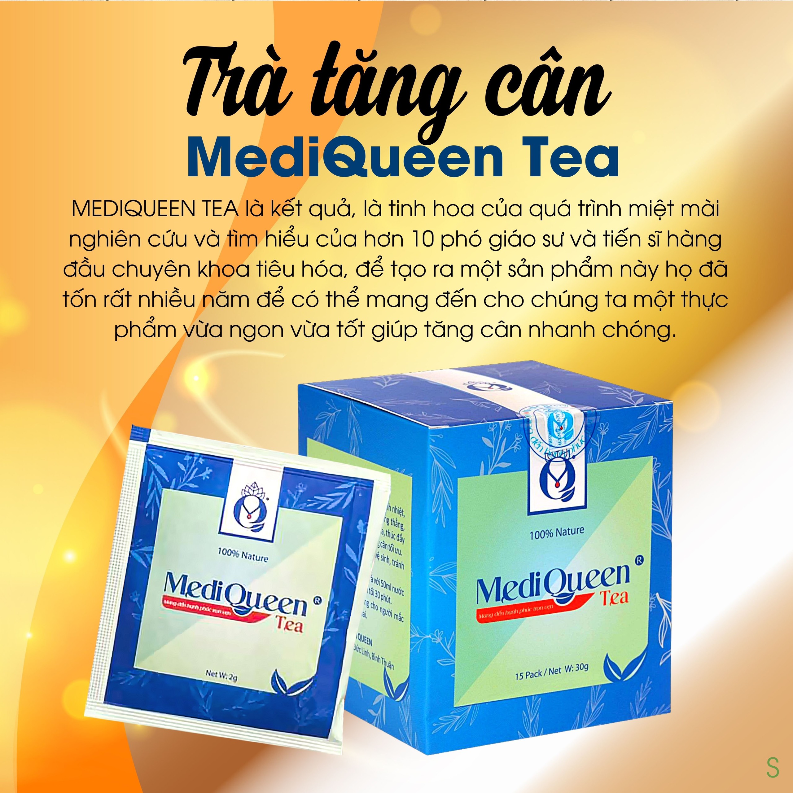 Trà tăng cân thảo mộc MediQueen - Giúp ăn ngon ngủ khỏe - An toàn không tác dụng phụ - Hiệu quả ngay sau 1 tuần sử dụng