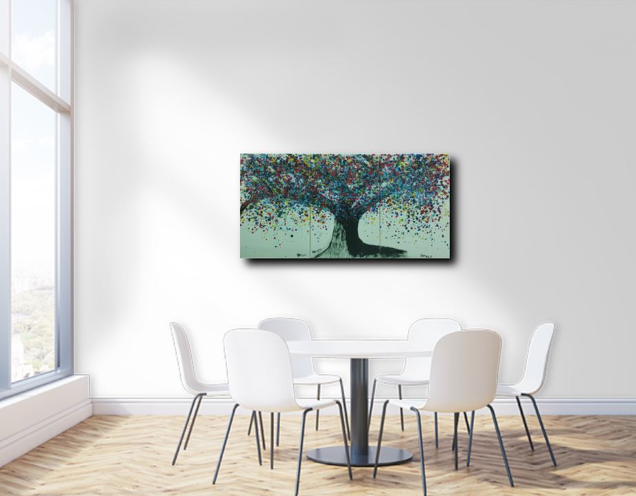 Tranh vẽ tay trừu tượng-Tranh canvas -acrylic . KT 40 x 60cm