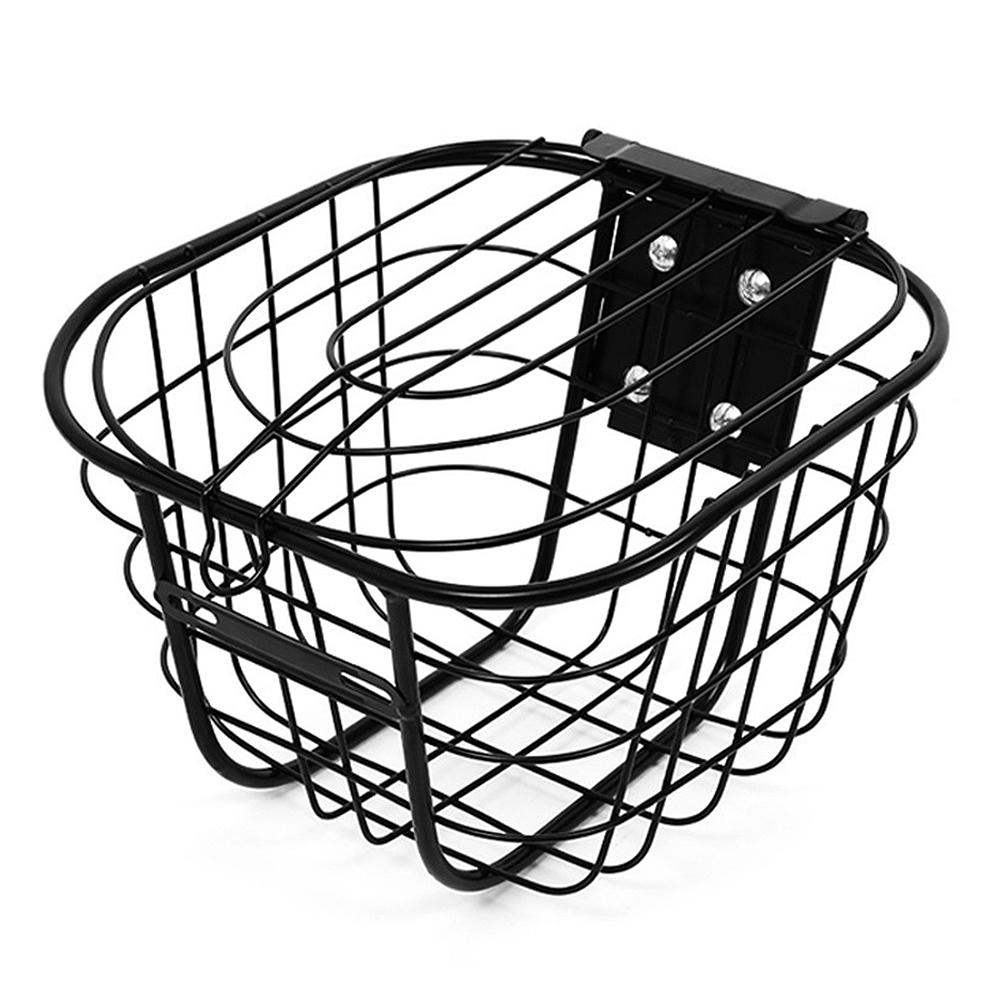 E-Bike Basket Scooter Front Basket Holder Anti-Rust Steel Bicycle Basket Cycling Front Basket for Ninebot Scooter