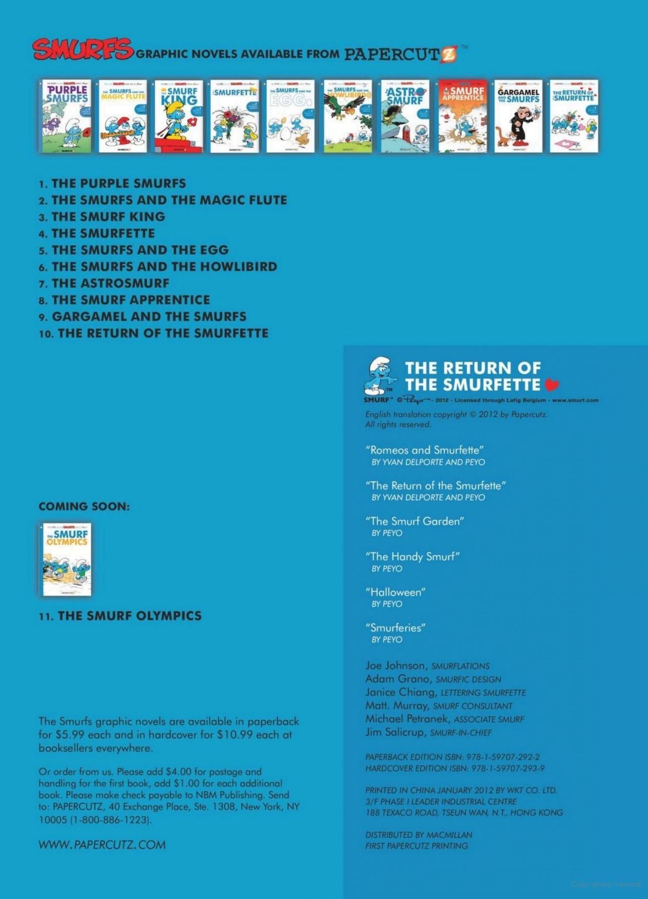 Sách ngoại văn: The Smurfs #10 - The Return Of The Smurfette