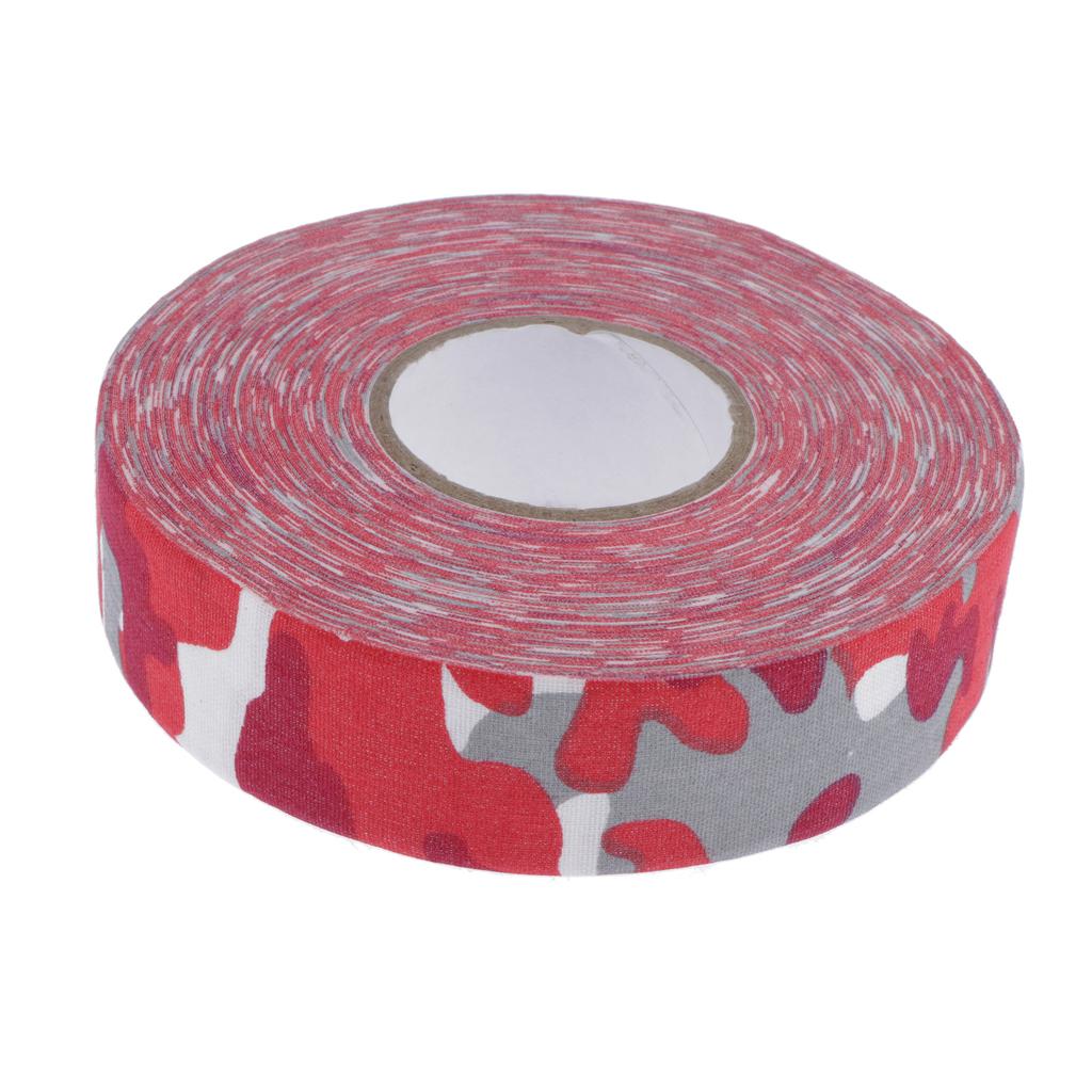 2 Pack Anti-Skid Ice Hockey Stick Shin Guard Tape Wrap Easy to Tear Red+Blue