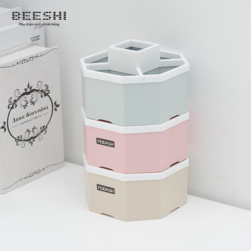 Cốc đựng cọ, khay đựng cọ làm móng 5 ngăn- khay lục giác