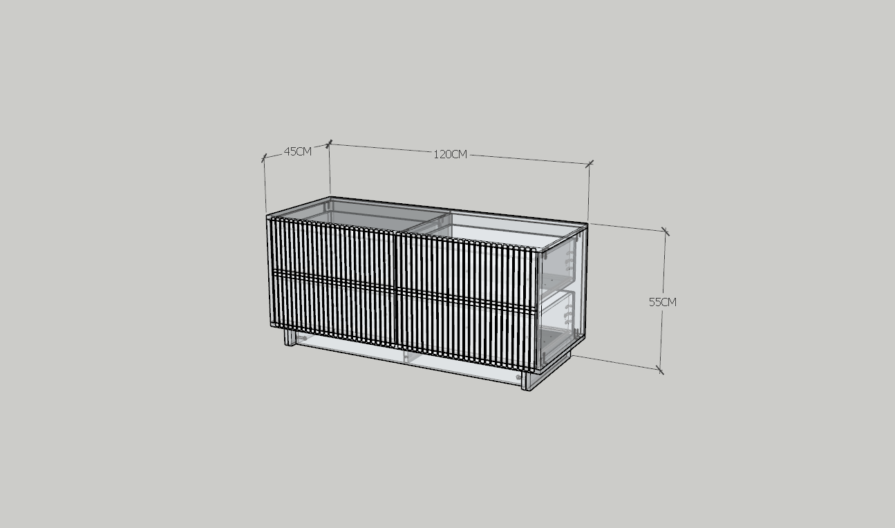 HAPPY FURNITURE , Tủ lưu trữ 4 ngăn kéo - NAMI, THK_242 , 120cm x 45cm x 55cm DxRxC