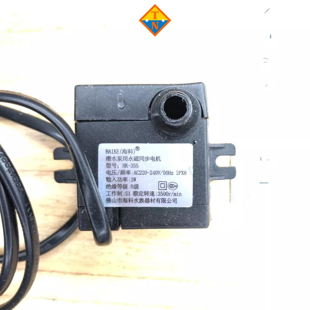 Bơm chìm mini 3W, 220Vac cho hồ cá, quạt hơi nước...