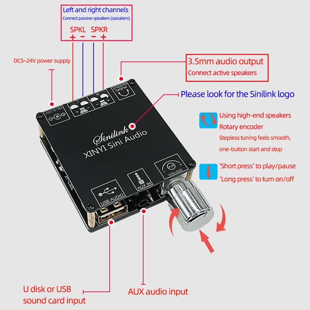 Mô Đun Khuếch Đại Âm Thanh Bluetooth Kỹ Thuật Số XY-C50L 50Wx2