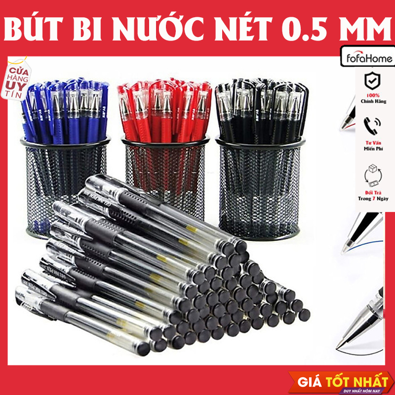 Combo 10 Bút Bi Nước Xanh Đen Cute Mực Nước Hình Dễ Thương Cao Cấp Viết Đẹp Có Nắp Giá Rẻ