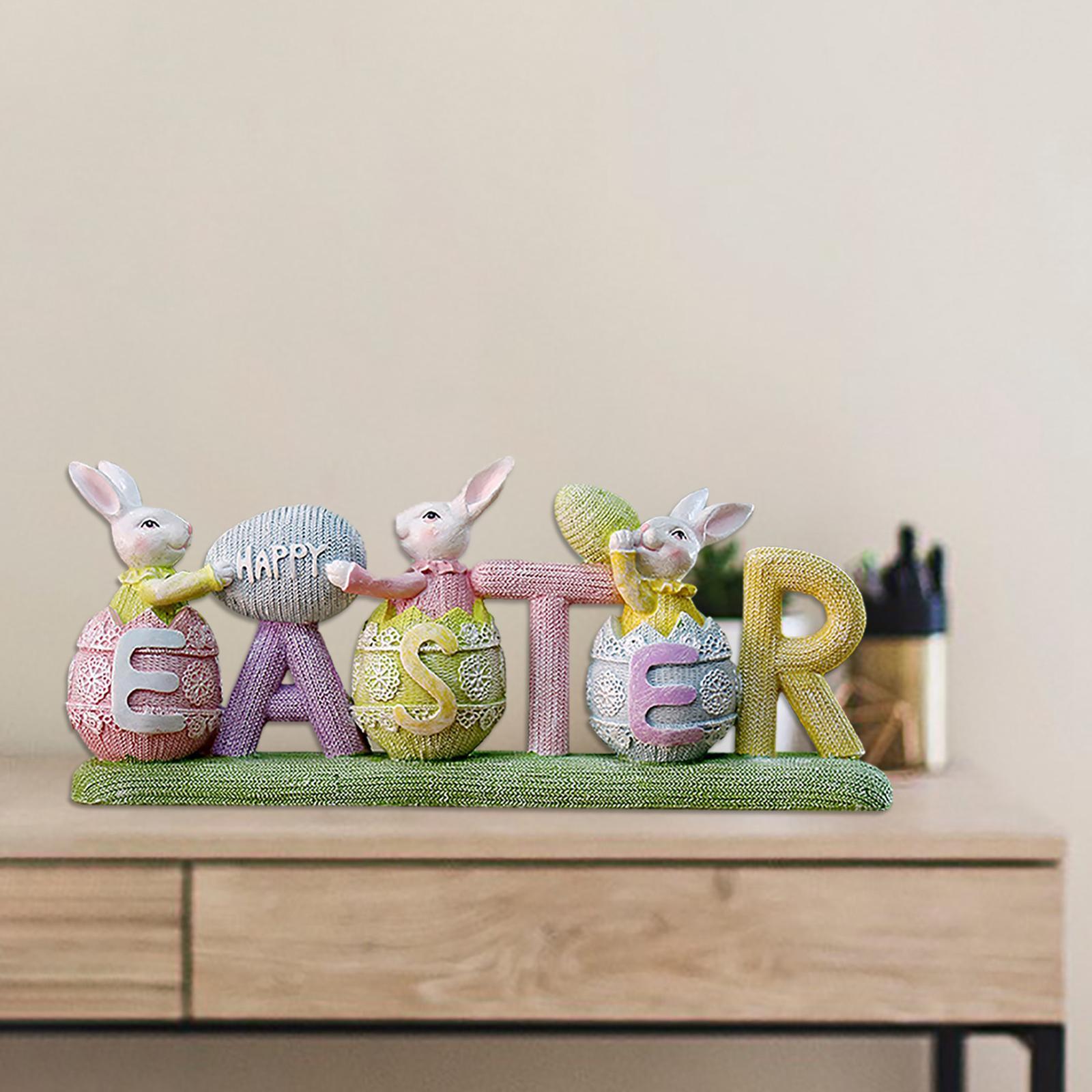 Easter Bunny Decor Bunny Statue for Tabletop Home Ornaments