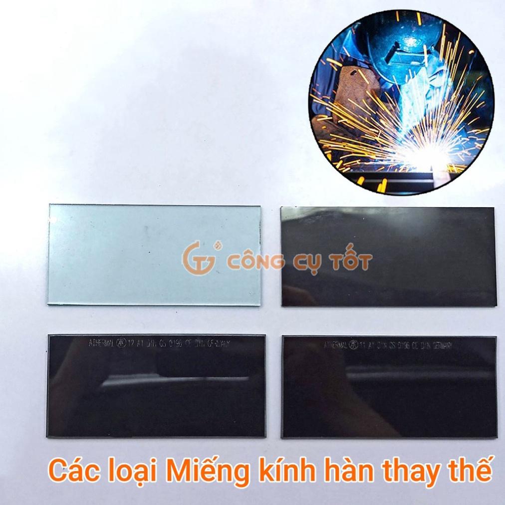 Miếng kính hàn 50x108x2mm chống bụi lắp vào mo hàn