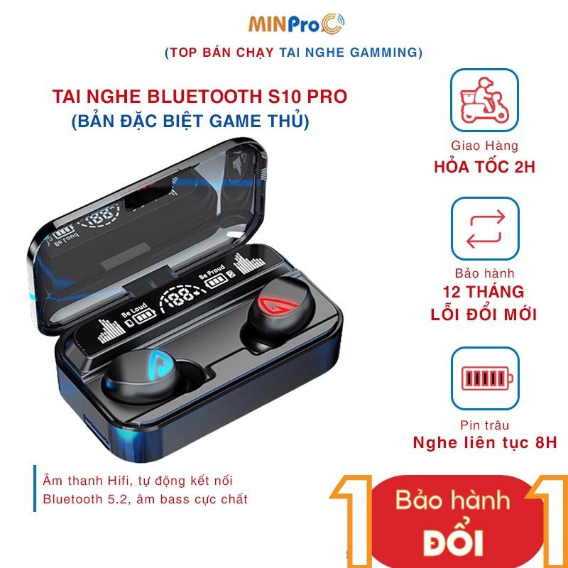 Tai nghe bluetooth Minpro S10 Pro, tai nghe không dây cảm ứng, có mic, nghe nhạc