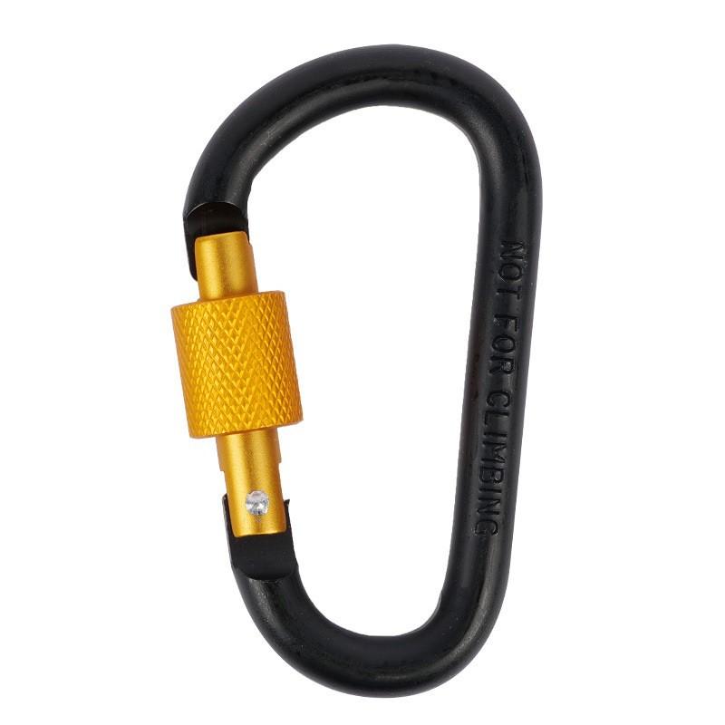 Móc khóa Carabiner hình chữ D bằng hợp kim nhôm, móc khóa du lịch đa năng nhiều màu sắc.