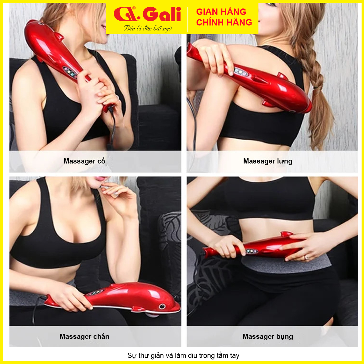 Máy massage thư giãn toàn thân Gali 20w, thiết kế cầm tay, tiện lợi, nhỏ gọn, sản phẩm chính hãng bảo hành 12 tháng