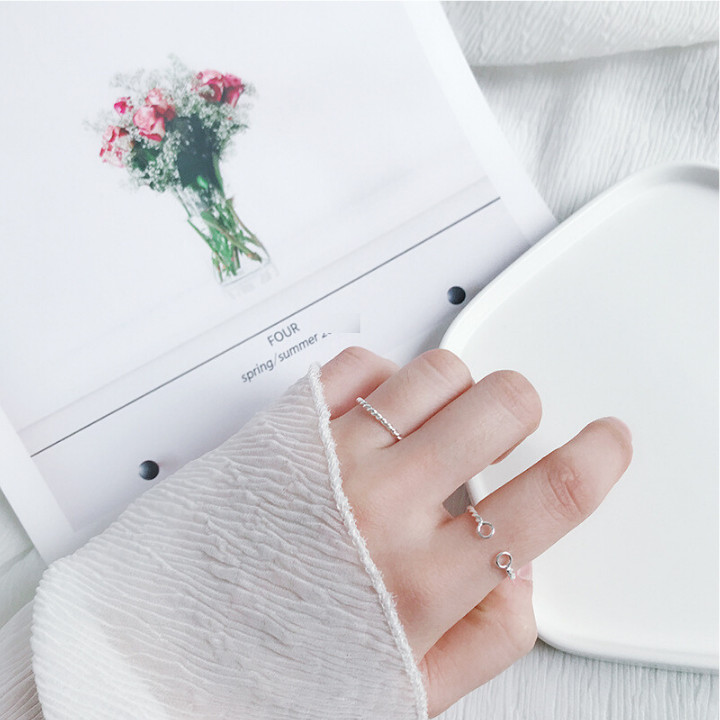 Nhẫn Bạc Ý 925 vòng tròn xoắn kích thước tùy chỉnh