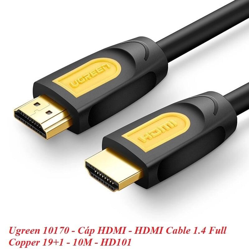 Hình ảnh Ugreen UG10170HD101TK 10M màu Vàng Cáp tín hiệu HDMI chuẩn 1.4 hỗ trợ phân giải - HÀNG CHÍNH HÃNG