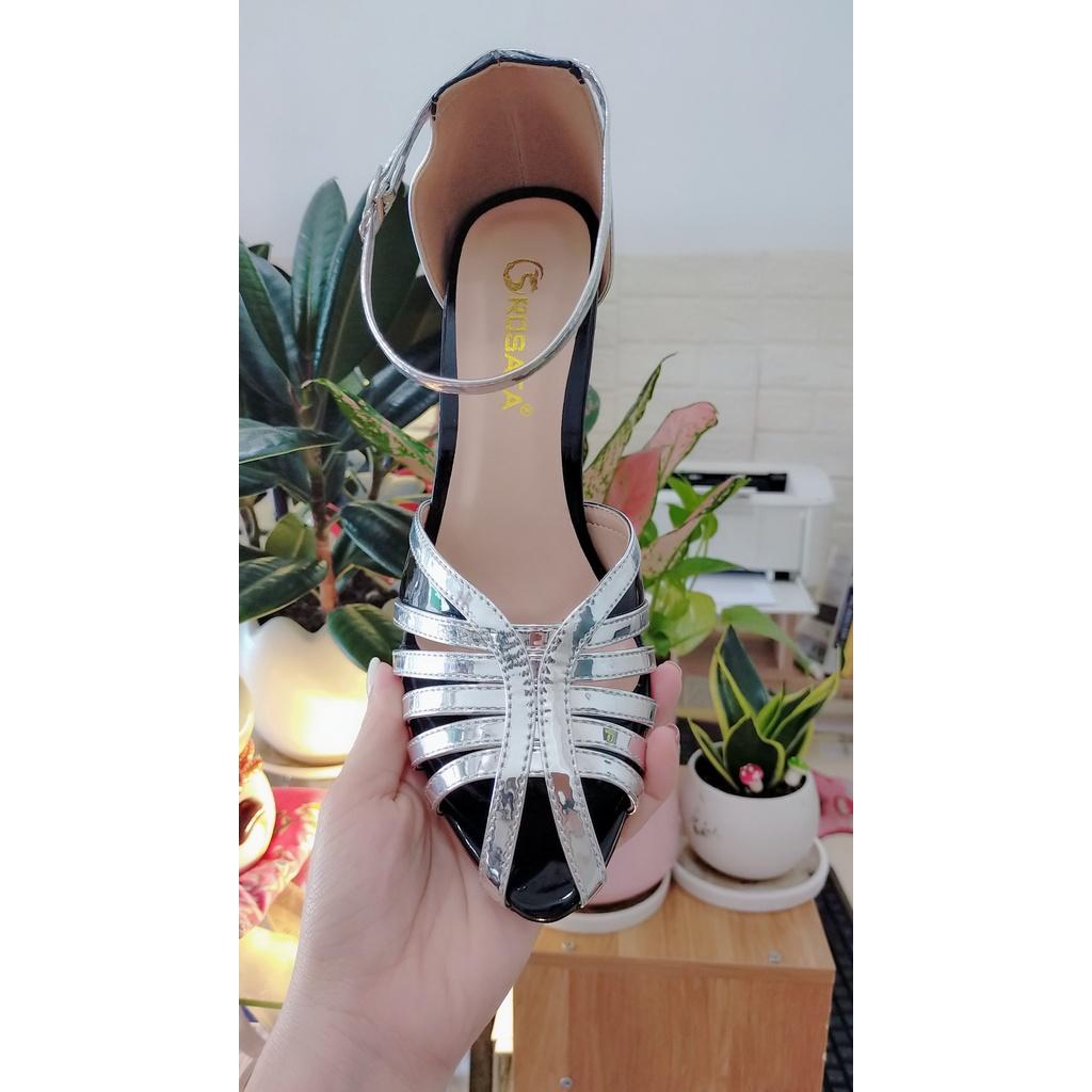 Sandal cao gót nữ, phối màu cao cấp ROSATA RO415 - HÀNG VIỆT NAM - BKSTORE
